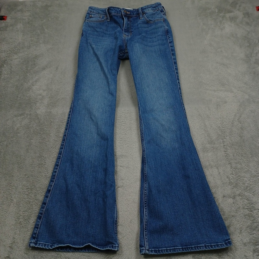 Abercrombie Fitch Jeans Womens 4 Blue Flare High Rise Preppy Casual